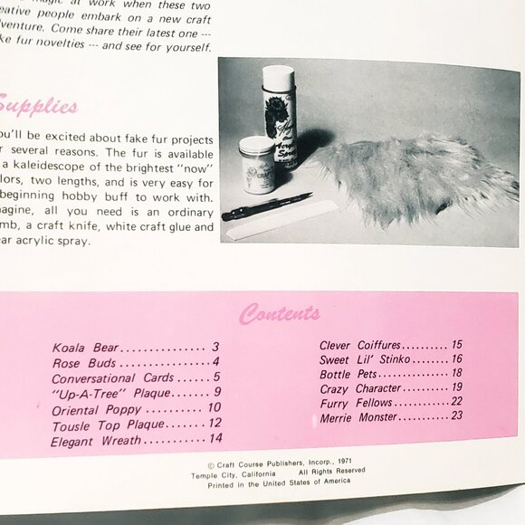You Can Make Furry Novelties Faux Fur Felt Animals Craft Course 1971 Koala Bear - Picture 4 of 10
